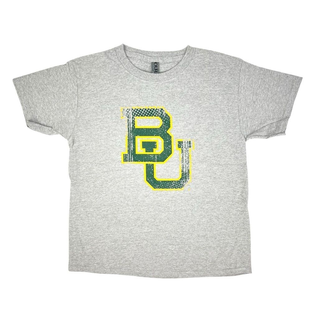 Baylor University BU Bears NCAA Grey Logo T-Shirt Kids Youth Small